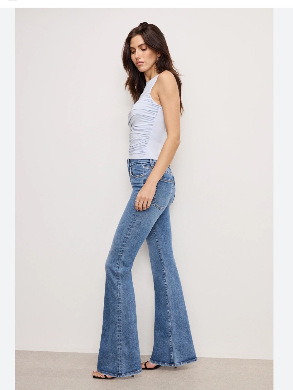 Good American 4/27 Good Legs Flare Indigo Blue Flare Jeans